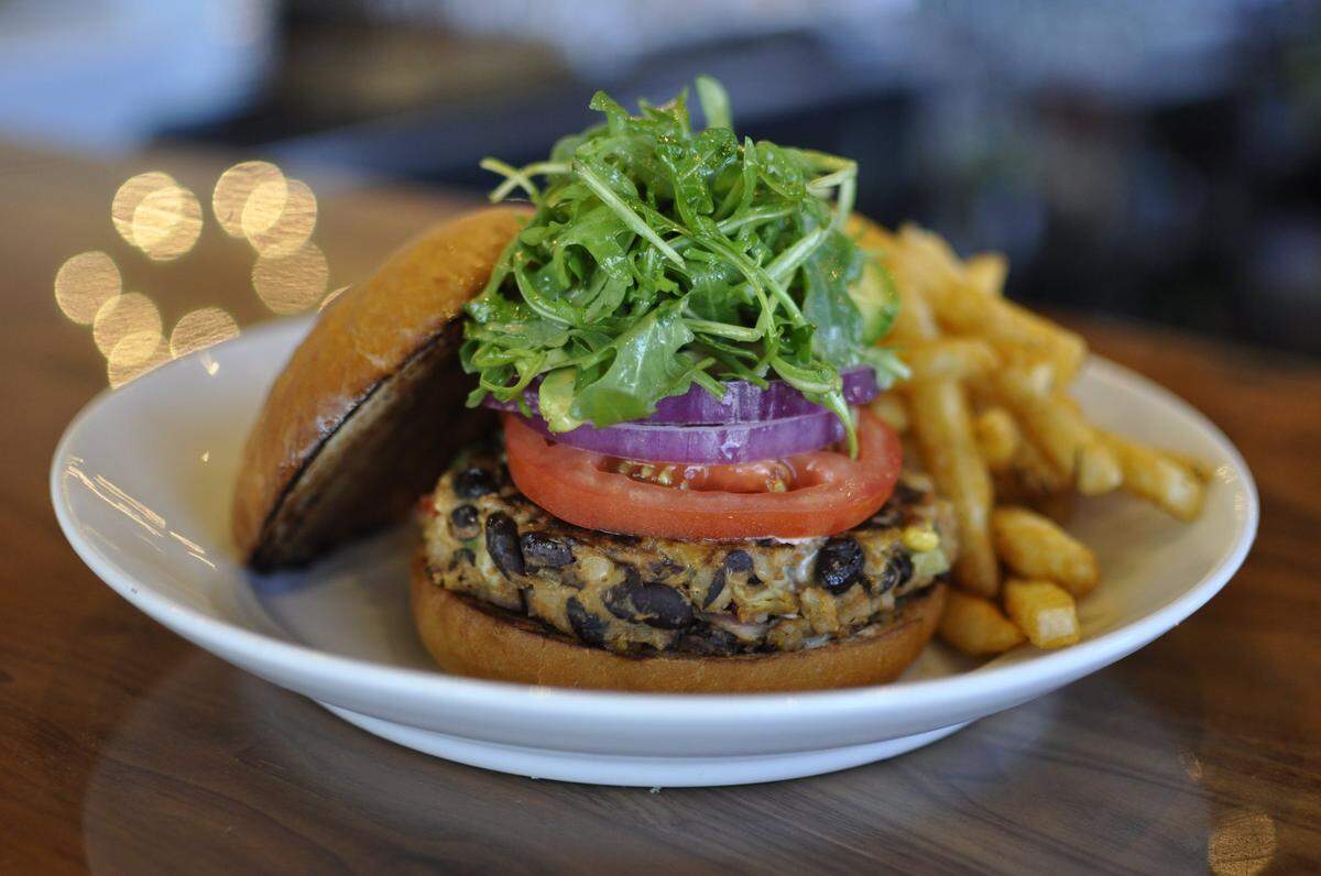 The Rockhille Grille serves veggie burgers, salmon, steaks and other menu items. Its Leawood location closed this year, but its Crossroads spot remains open.
