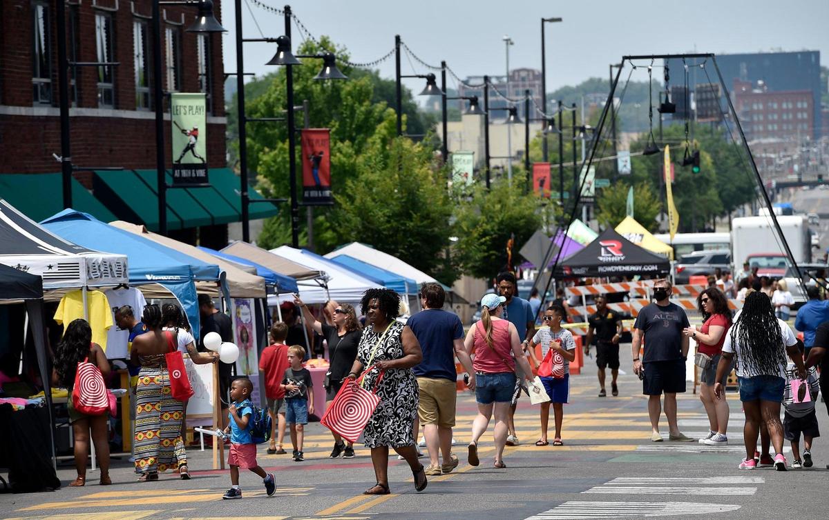 Kansas City’s Juneteenth Heritage Festival drew hundreds as it kicked off in the 18th and Vine Jazz District on Saturday, June 19, 2021.
