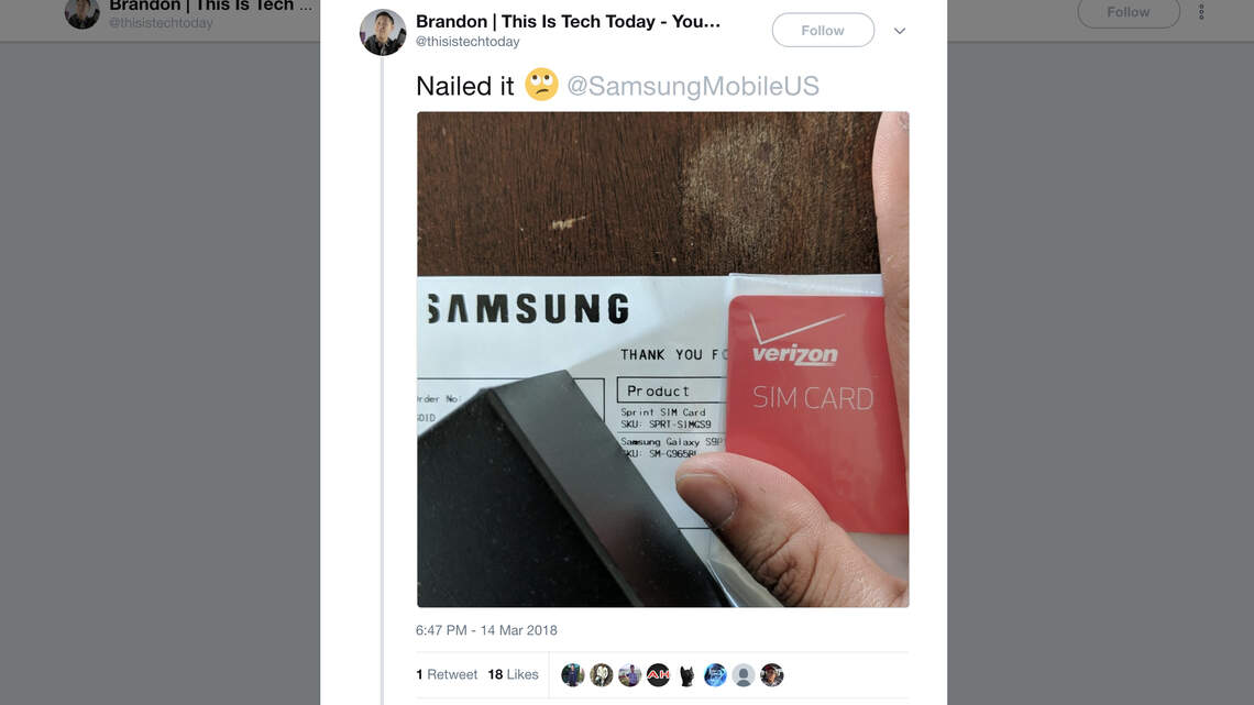 Samsung's SIM snafu may have nudged some Sprint Galaxy S9 owners toward Verizon