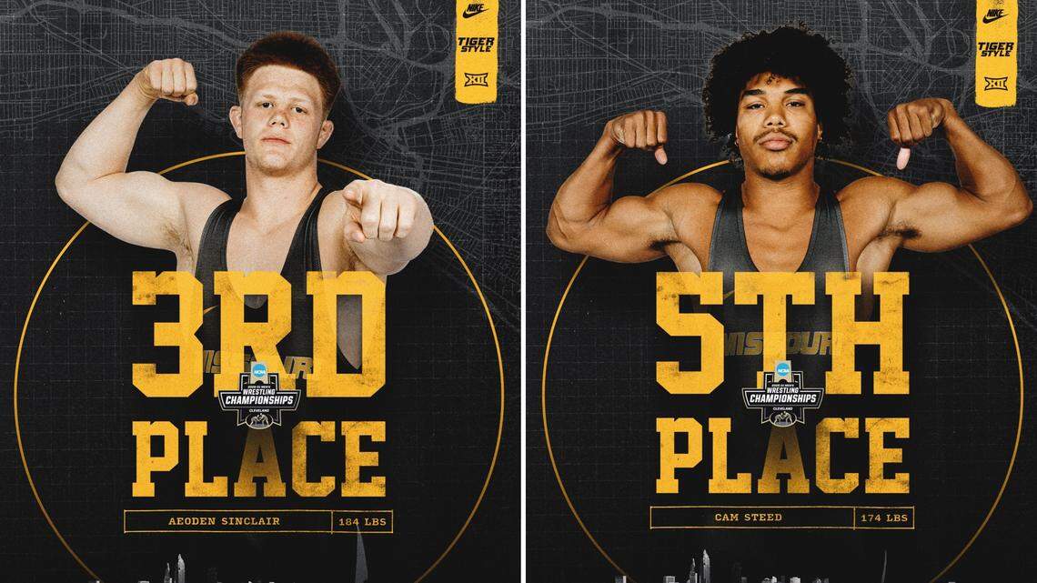 Mizzou Tigers have 2 NCAA All-America wrestlers as Sinclair places 3rd, Steed 5th
