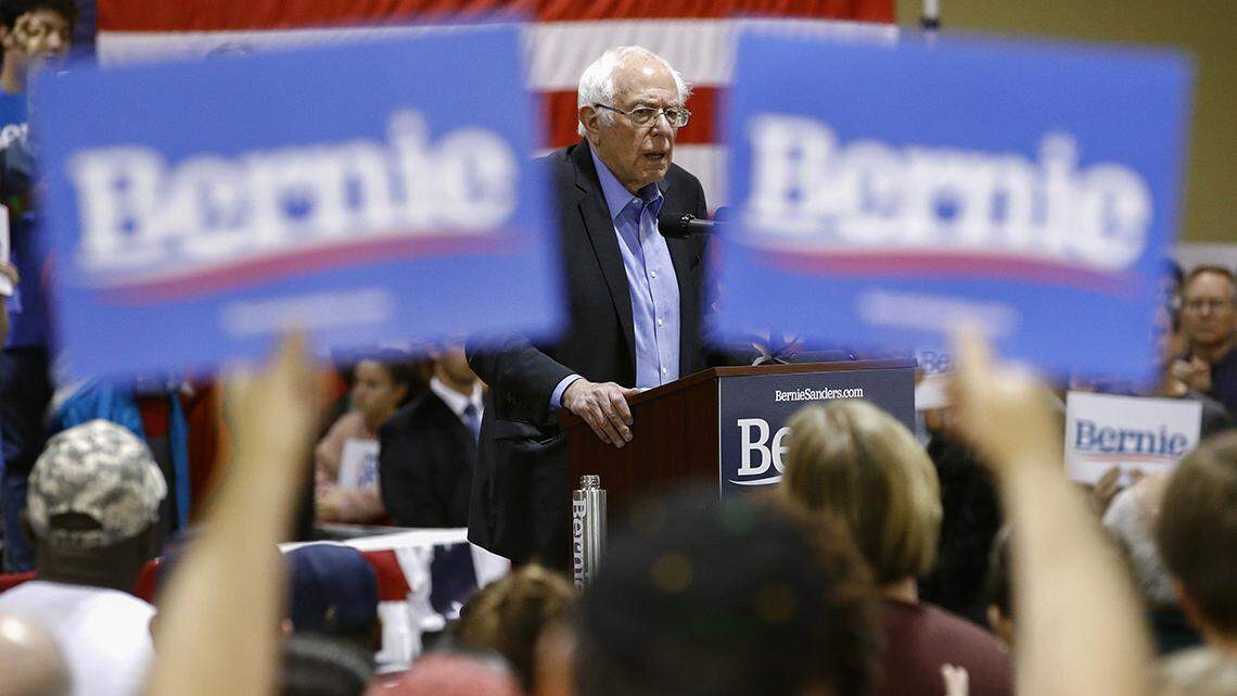Sen. Bernie Sanders, I-Vt., speaks at a campaign event, Wednesday, Feb. 26, 2020, in North Charleston, S.C. (AP Photo/Patrick Semansky)
