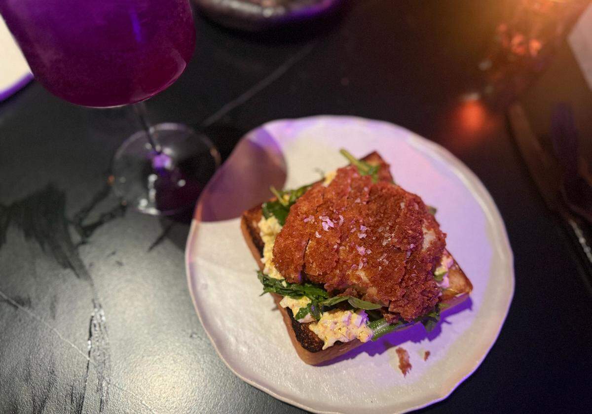 A pork katsu sandwich is one of a few entrees on the menu at Moonstone.