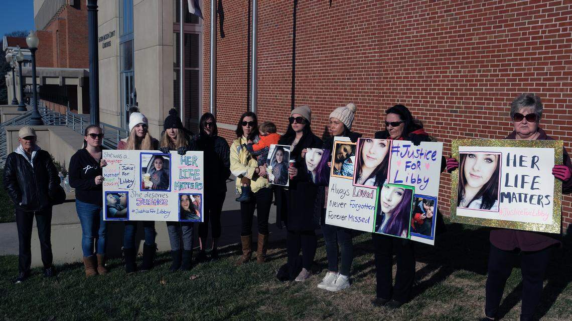 Family and friends of Libby Caswell gathered with posters and photos calling for a new, independent investigation into the 21 year olds death in 2017. Her mother, Cindy Caswell, said her death was a murder, not a suicide.