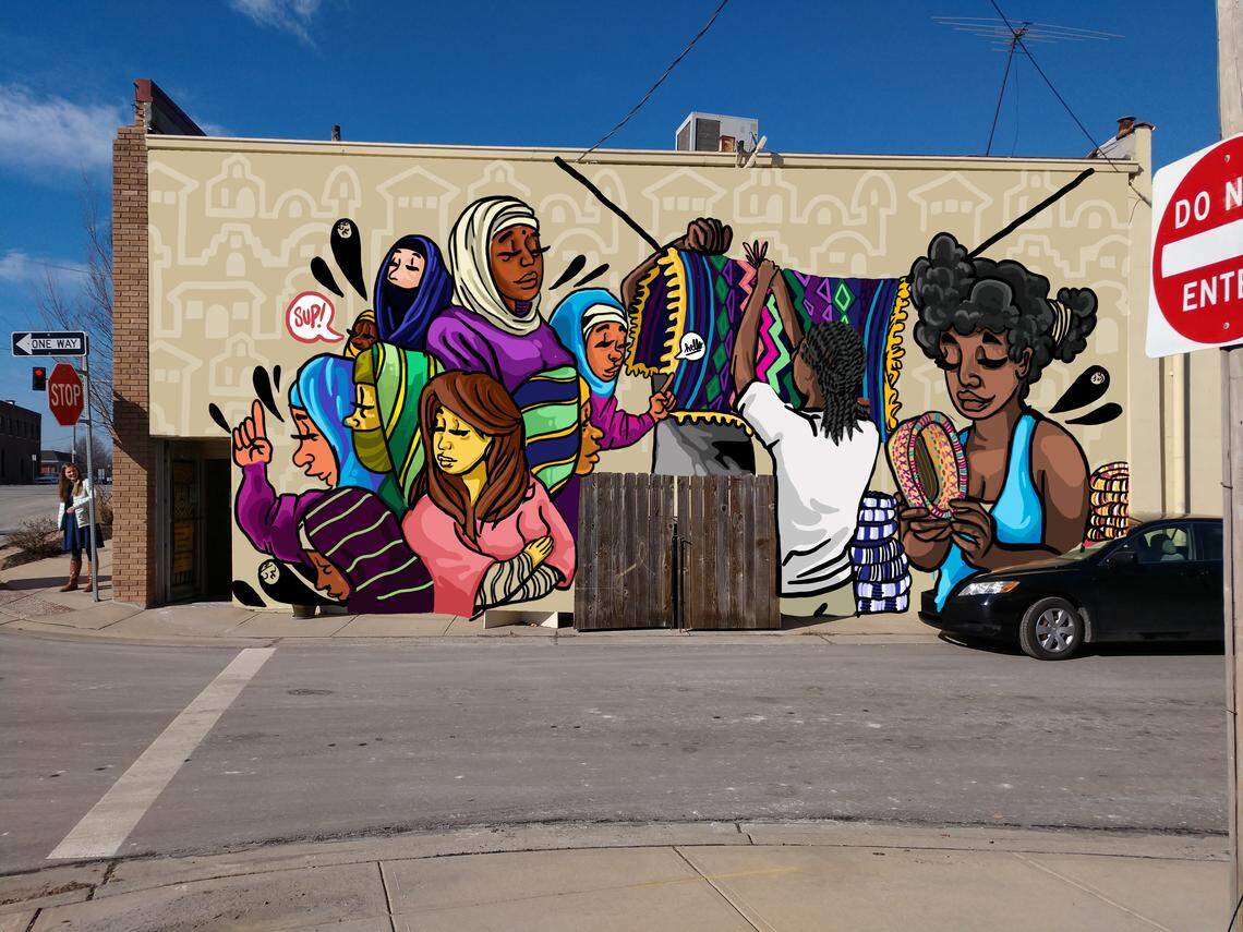 Overland Park city officials will consider whether to allow a multi-mural project planned for downtown. One mural, planned for the side of the Ten Thousand Villages store, depicts women from cultures across the world.