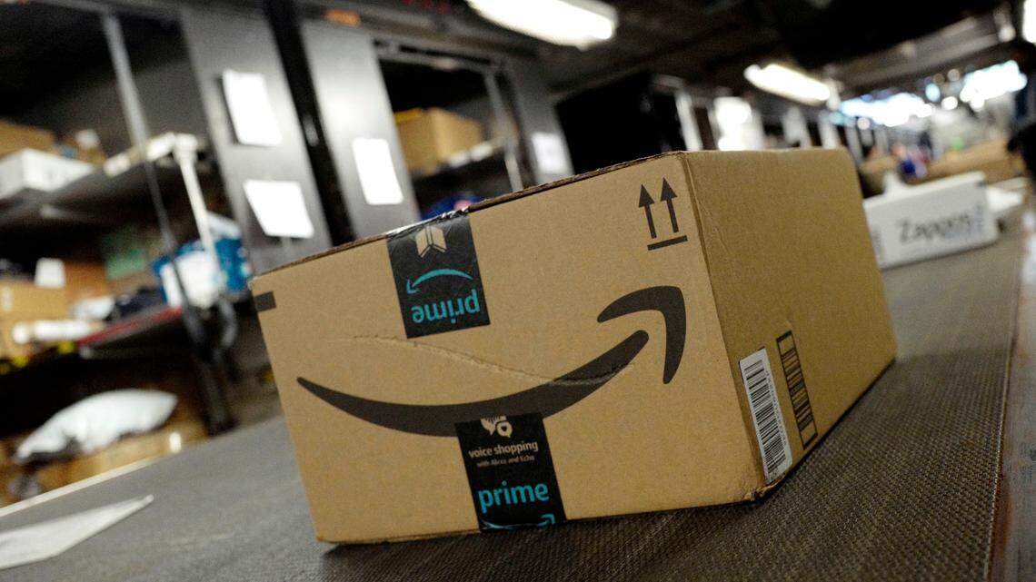 File photo of an Amazon delivery box. Police in Oklahoma say an Amazon delivery driver was run over by another employee who has since been charged.