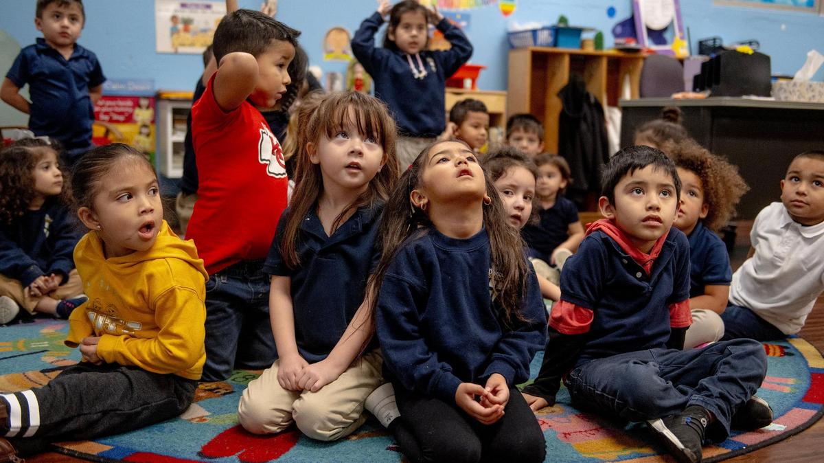 Holy Cross School’s early childhood program holds 24 students in a basement classroom. The new school will have room for 60 kids.