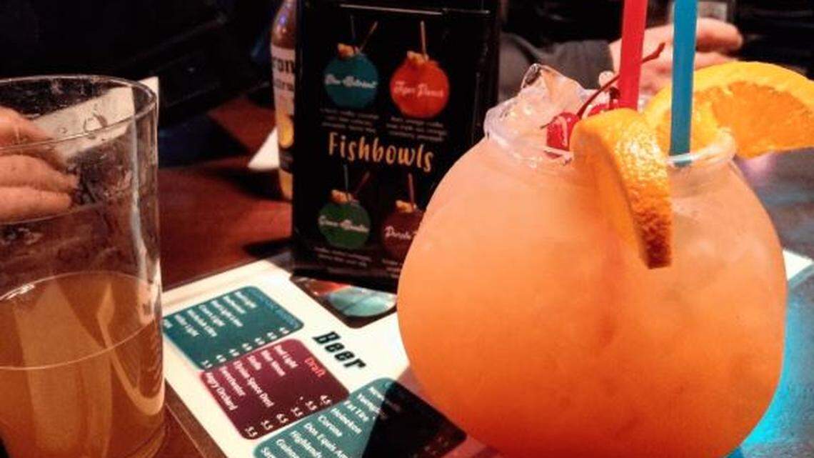 Jack n’ Diane’s in Greenville, South Carolina, is known for its specialty cocktails called “fishbowls,” such as the Tiger Punch with rum and orange vodka.