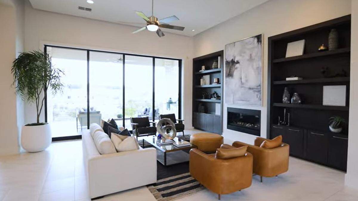 Here a look at the living room of Derrick Johnson’s home in Austin, Texas.