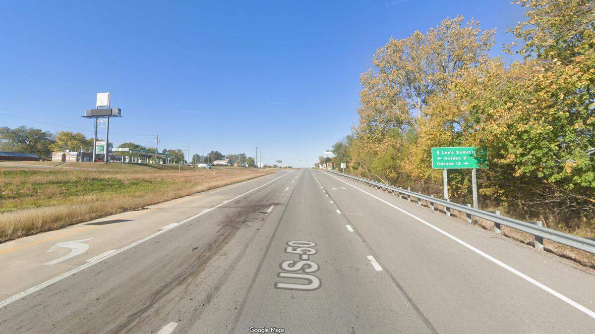 The westbound lanes of U.S. 50 were closed at the unincorporated community of Pittsville, Missouri, early Friday for a criminal investigation, the Johnson County Emergency Management Agency. In an update, the agency said one lane has reopened. This Google Maps Street View image, from 2024, shows the area.
