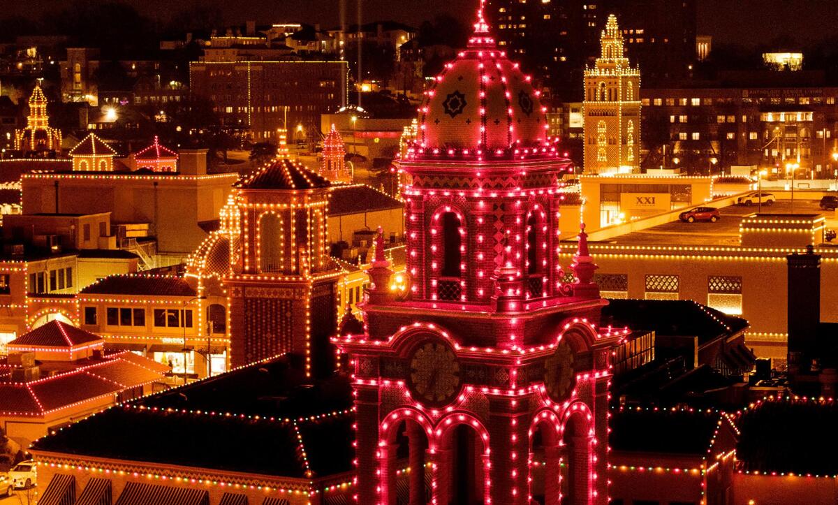 This year marks the Country Club Plaza’s centennial and the 93rd year of the Plaza Lights. Eighty miles of lights have been inspected one-by-one and are officially lit on Thanksgiving evening.