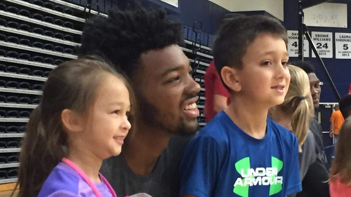 Kansas guard K.J. Lawson poses for a photo at Washburn coach Brett Ballard's basketball camp on Tuesday, June 26, 2018.