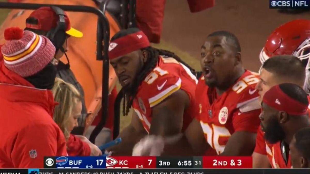 Things got heated on the Chiefs sideline Sunday.