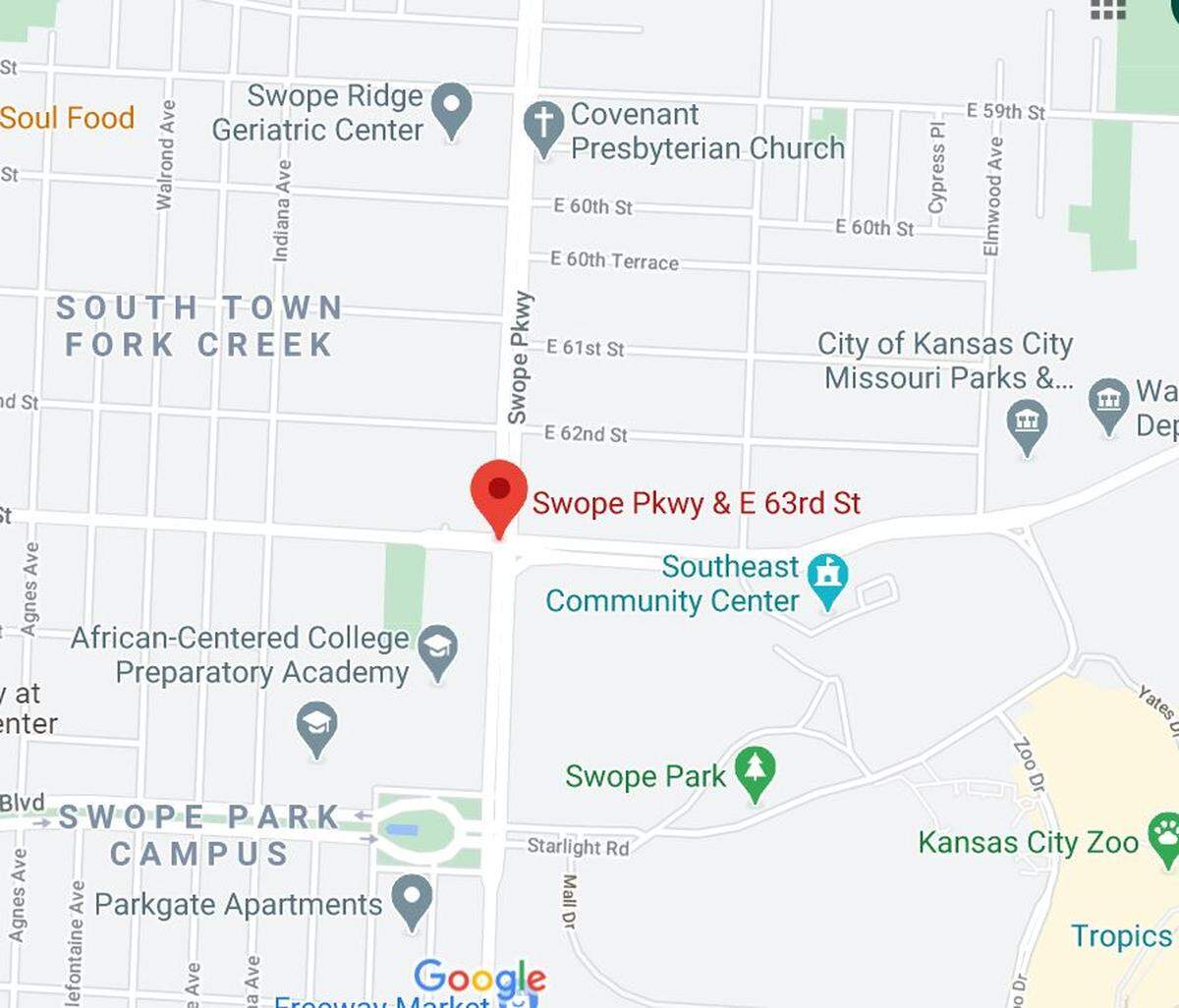 A Kansas City police officer shot a person around East 63rd Street and Swope Parkway Saturday afternoon.