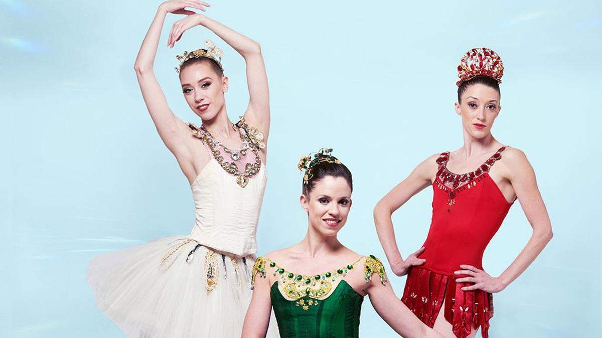 Kansas City Ballet dancers Amaya Rodriguez, Kaleena Burks and Taryn Mejia in “Jewels.”