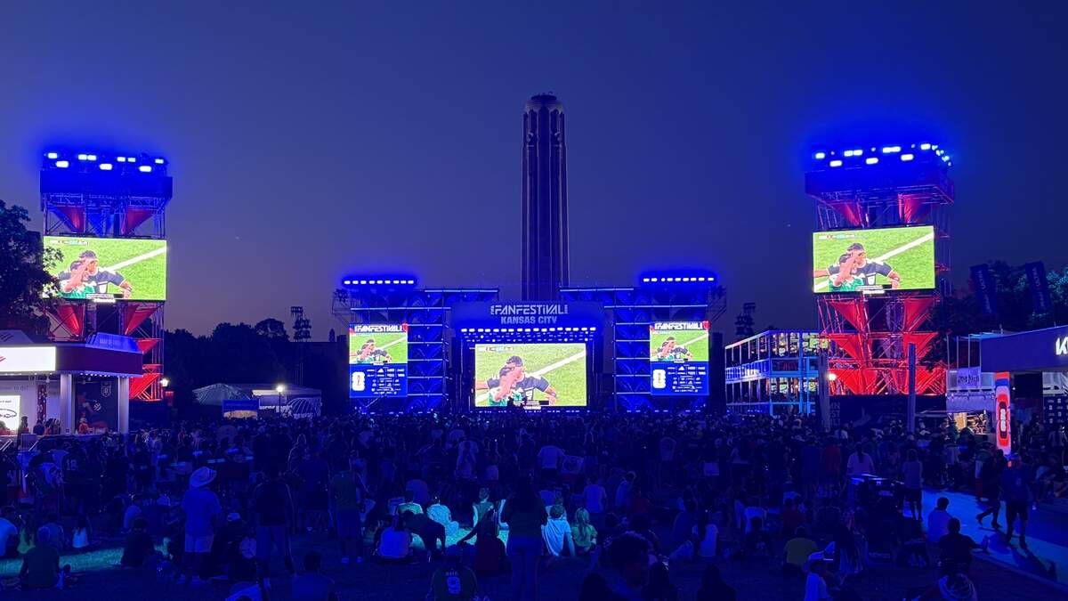 Thousands packed the FIFA Fan Festival in Kansas City Sunday, July 5 to watch Mexico take on England in the round of 16.
