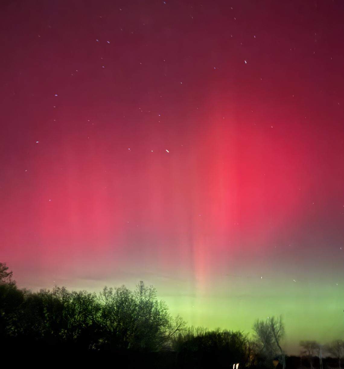 A photo of the northern lights from reader Cynthia Lewis, who lives in Douglas County, Kansas.