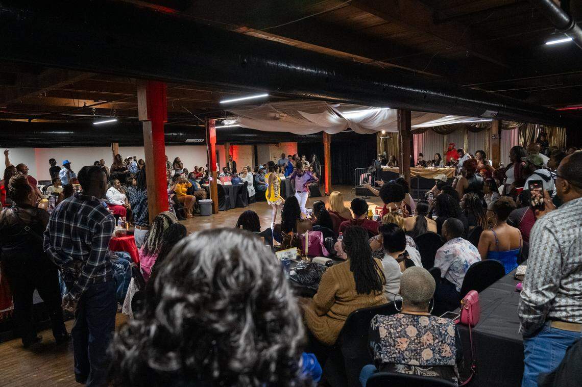 The crowd looks on as couples dance the “Kansas City Two-Step” at The Big StepOff 2025, held on Oct. 18, in Kansas City.