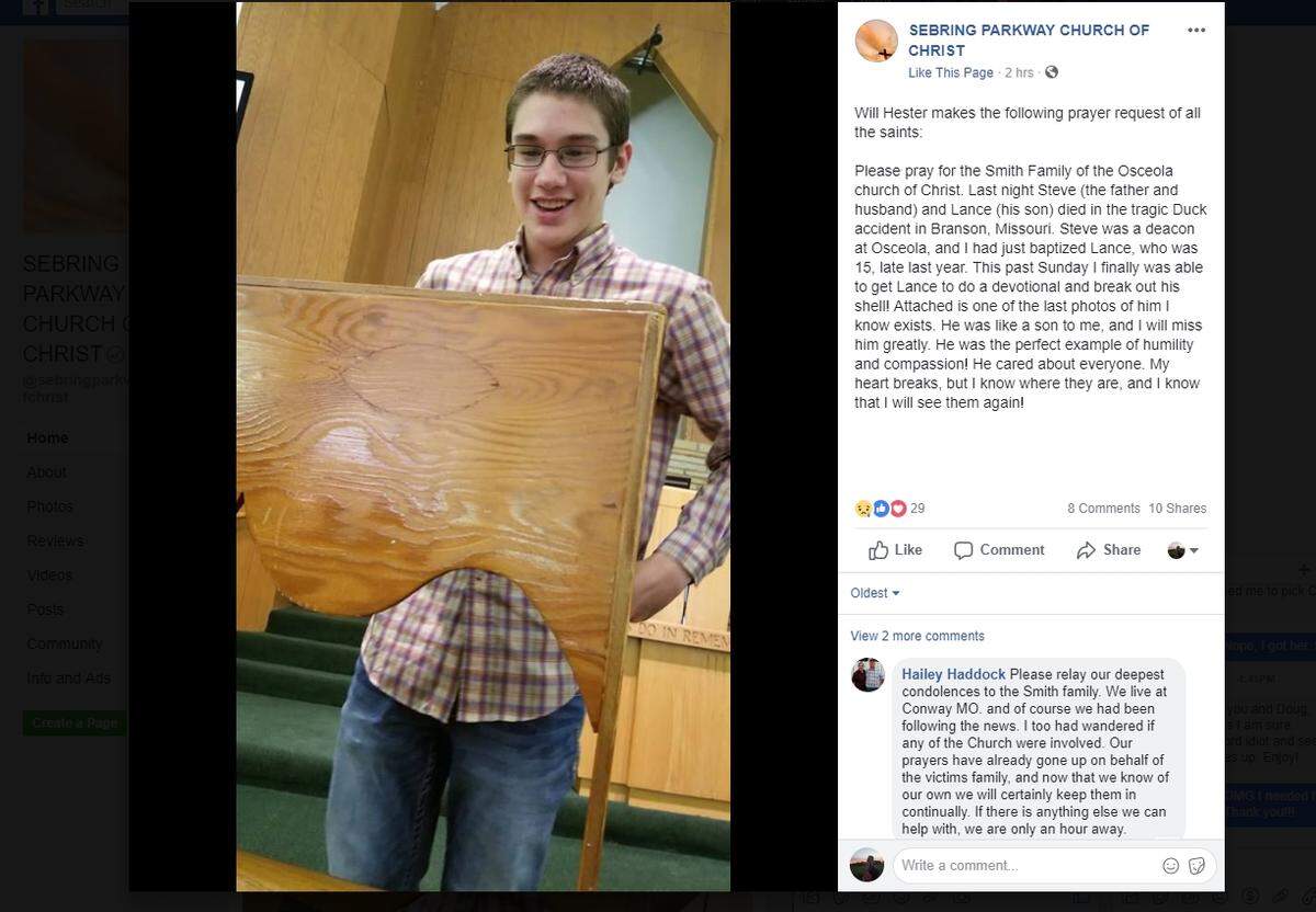 Lance Smith was identified by a Florida church as one of the duck boat victims.