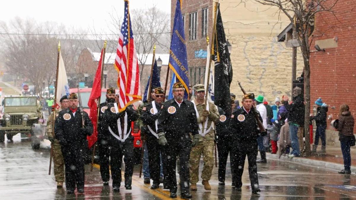 The color guard from Lee’s Summit Veterans of Foreign Wars Post 5789 led the Emerald Isle Parade several years ago.