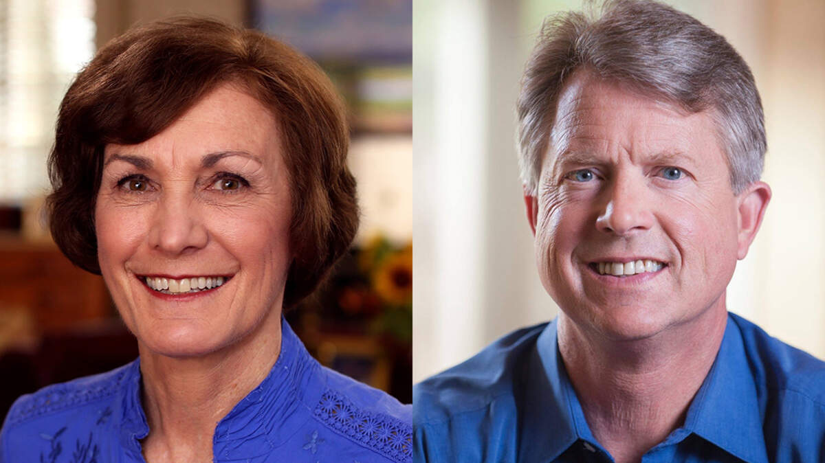 Kansas state Sen. Barbara Bollier, left, and U.S. Rep. Roger Marshall, right, candidates for U.S. Senate
