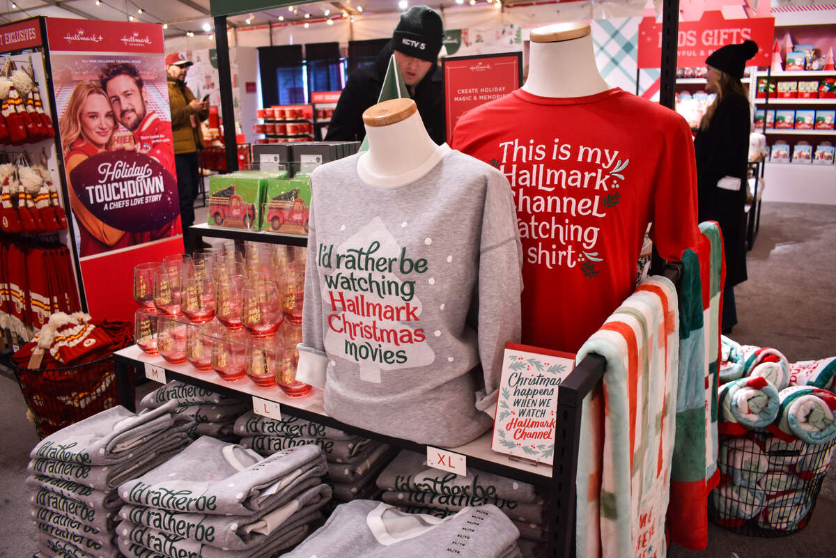 Hallmark Channel merchandise is sold inside the Hallmark pop-up shop at the Hallmark Christmas Experience. It’s a good spot to go to warm up if you need.