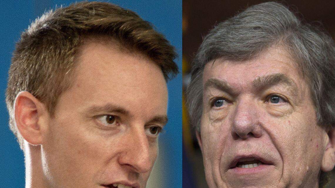 Democrat Jason Kander (left) is challenging incumbent Republican Roy Blunt for a U.S. Senate seat in Missouri.
