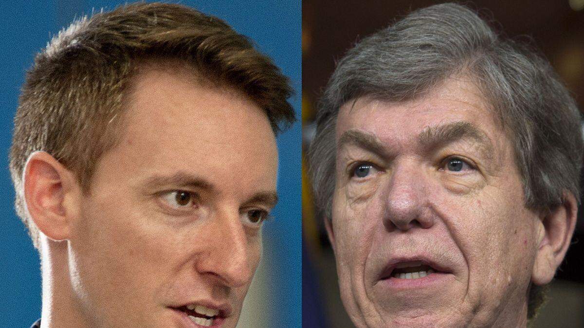 Democrat Jason Kander (left) is challenging incumbent Republican Roy Blunt for a U.S. Senate seat in Missouri.