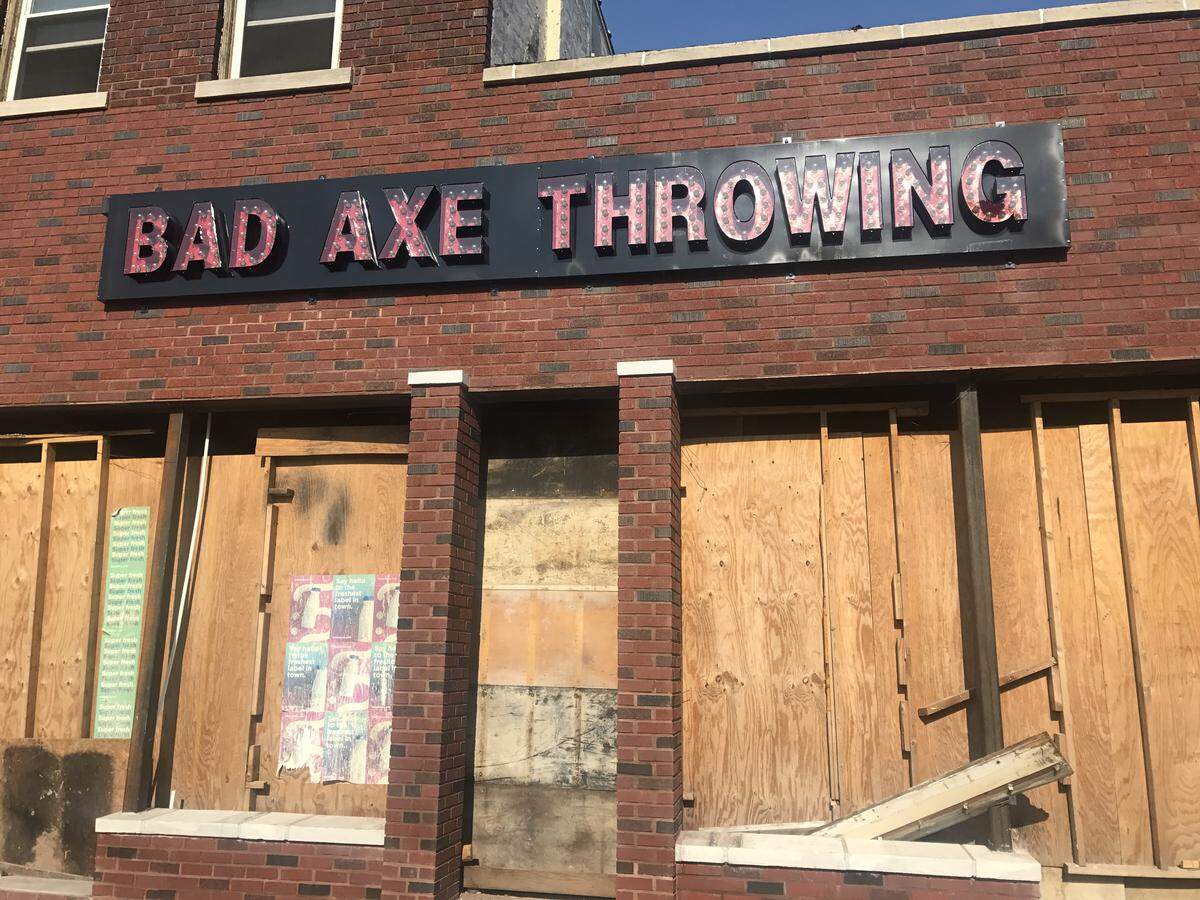 Bad Axe Throwing is under construction at 1727-1729 Oak St.