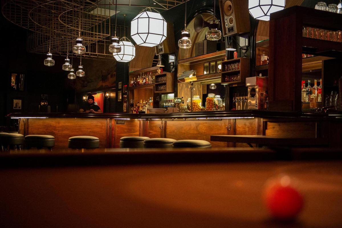 A pool table sits in the corner of Nighthawk in Kansas City on Tuesday, Nov. 23, 2021.