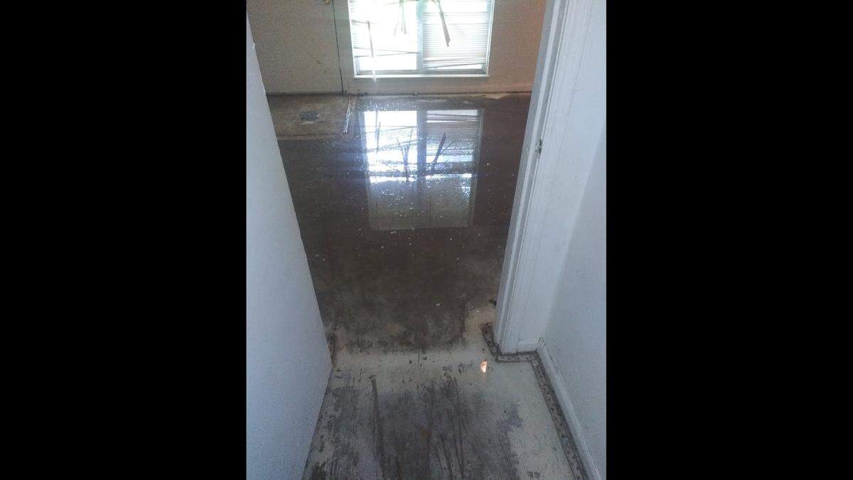 Sewage backed up into an apartment at Stonegate Meadows. Michele Williams and Roosevelt Price said they asked management for help for weeks.