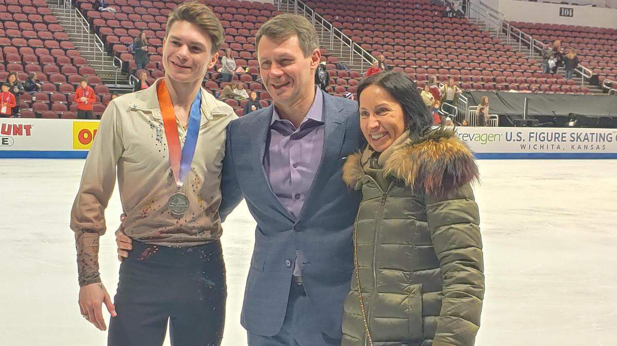 Marina Eltsova, of Leawood, grew up in St. Petersburg, Russia and skated at the same arena as Evgenia Shishkova and Vadim Naumov, internationally-known figure skaters who were killed in a plane crash in Washington, D.C. Eltsova had remained close friends with the couple. In Wichita, during the U.S. Figure Skating Championships a week before the crash, Eltsova, right, took a photo with Naumov and son, Maxim, who medaled in the competition.