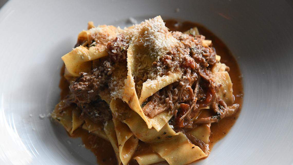 Plate’s house-made pappardelle with pork shoulder ragout and Parmesan.