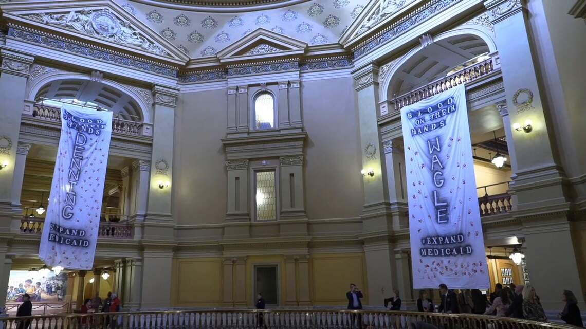 K-State students barred from statehouse for ‘bloody’ Medicaid banners are reinstated