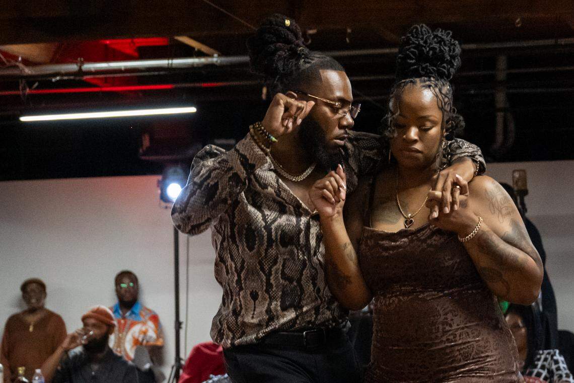 Ramon J. Wilson and Kina Fox do their version of the “Kansas City Two-Step” at The Big StepOff 2025 on Saturday, Oct. 18. Two-stepping in Kansas City has attracted a younger crowd eager to learn various dance routines and uphold the tradition.