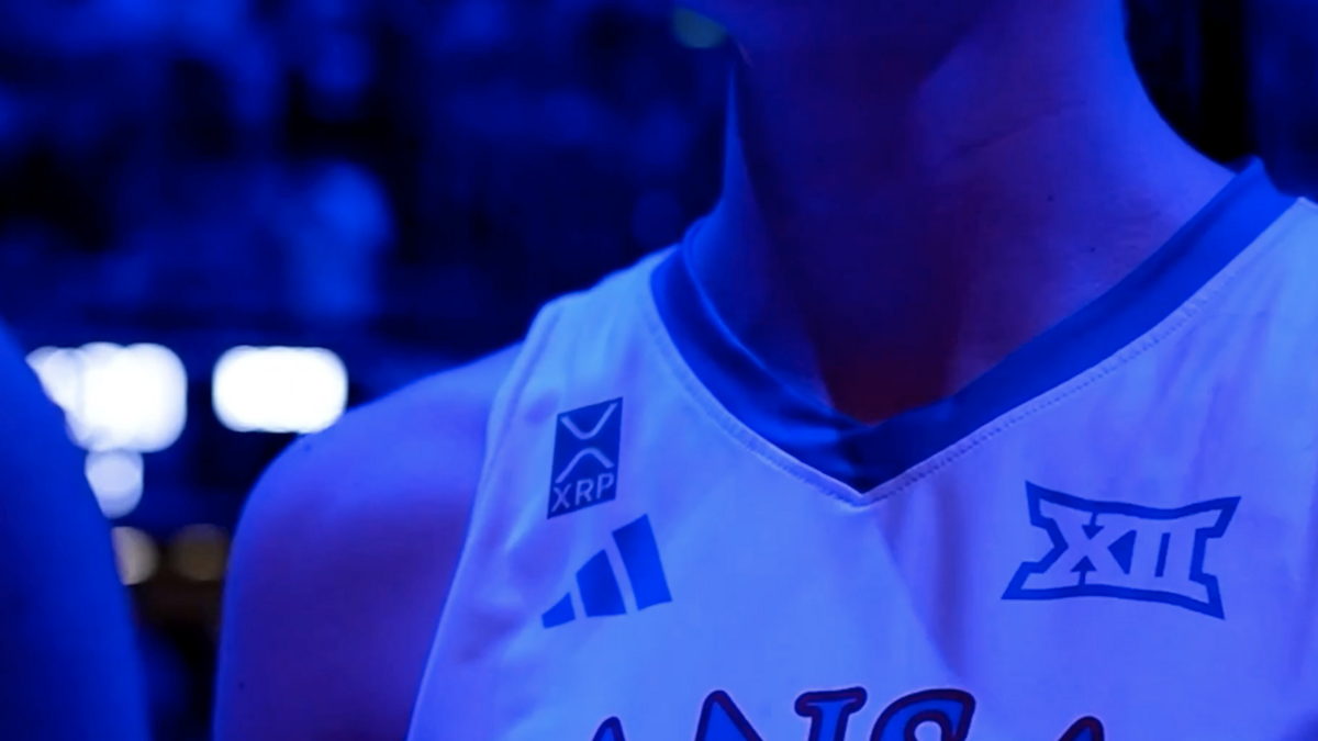 The KU men’s basketball team, along with other Kansas Athletics programs, will wear jersey patches for XRP Cryptocurrency starting in the 2026-27 season.