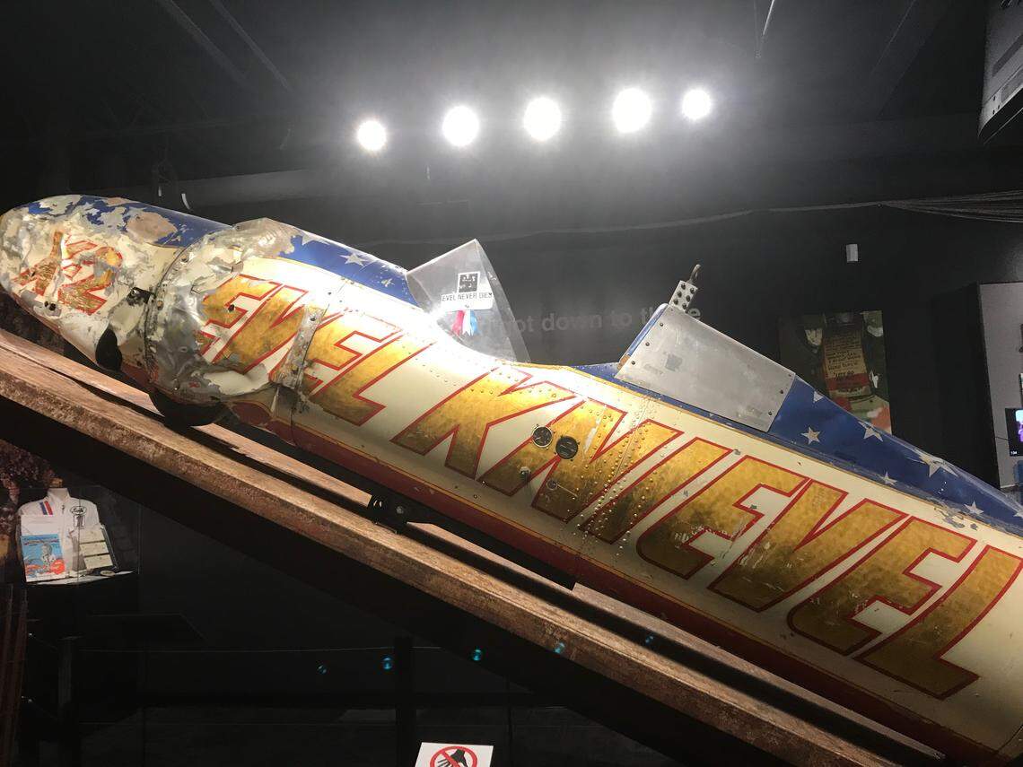 One of the two Skycycle X-2 steam-powered rockets used by Evel Knievel in his failed attempt to jump over Snake River Canyon, Idaho, in 1974.