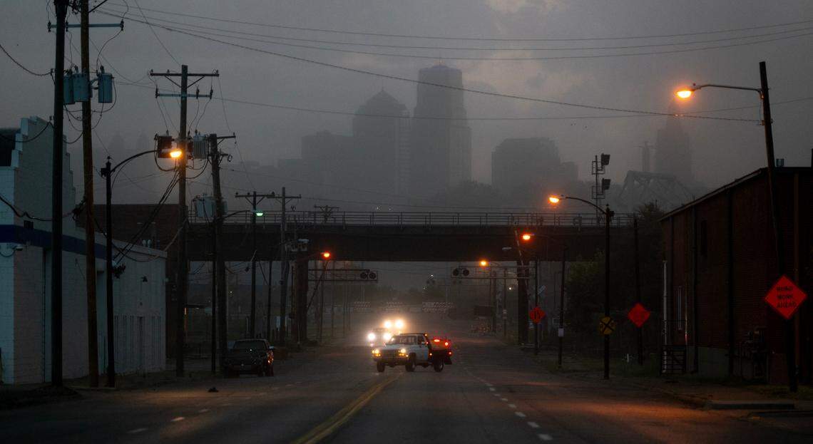 A severe thunderstorm warning and tornado warning were issued for parts of the Kansas City metro as storms rolled through the city on July 14, 2023.