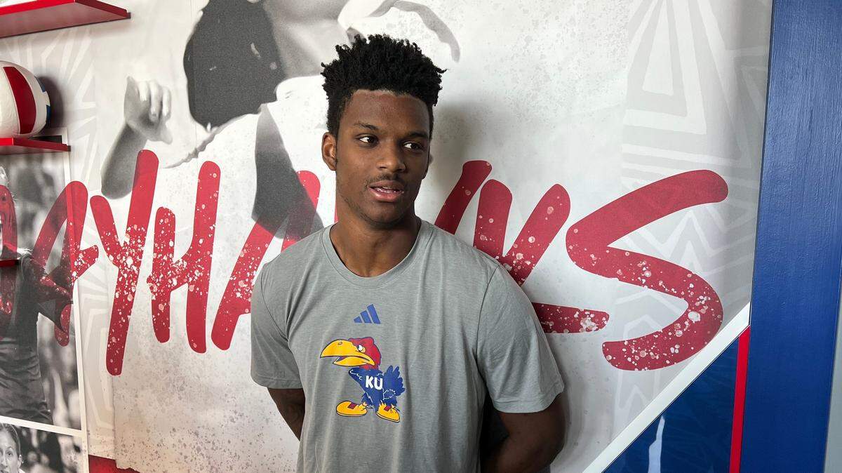 KU basketball forward KJ Adams pledged $2,000 to area families battling cancer during the 2023 Rock Chalk Roundball Classic weekend.