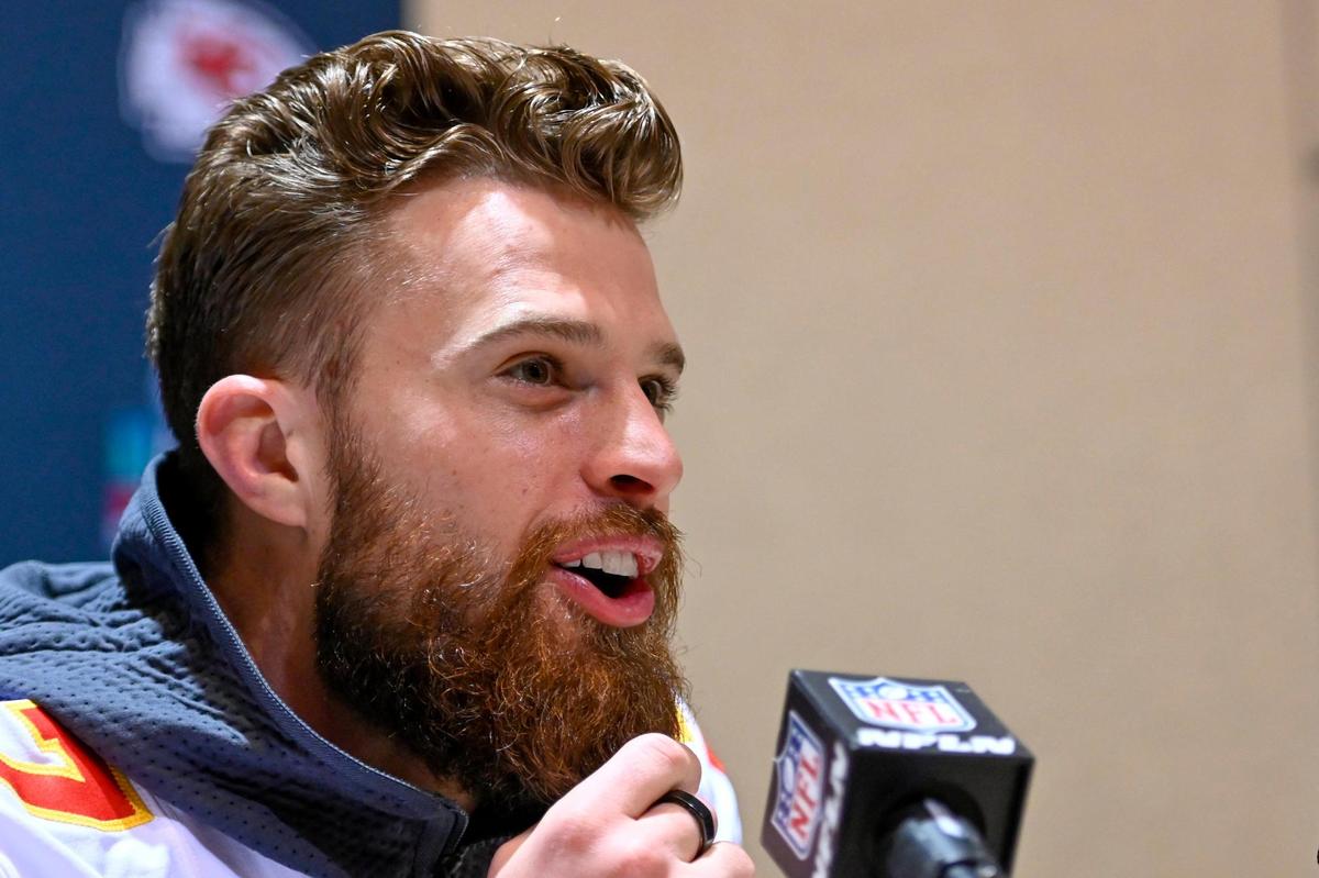 Kansas City Chiefs kicker Harrison Butler talks about preparing for the Super Bowl during the team’s media availability Wednesday, Feb. 8, 2023, at Hyatt Regency Scottsdale Resort & Spa at Gainey Ranch in Arizona.