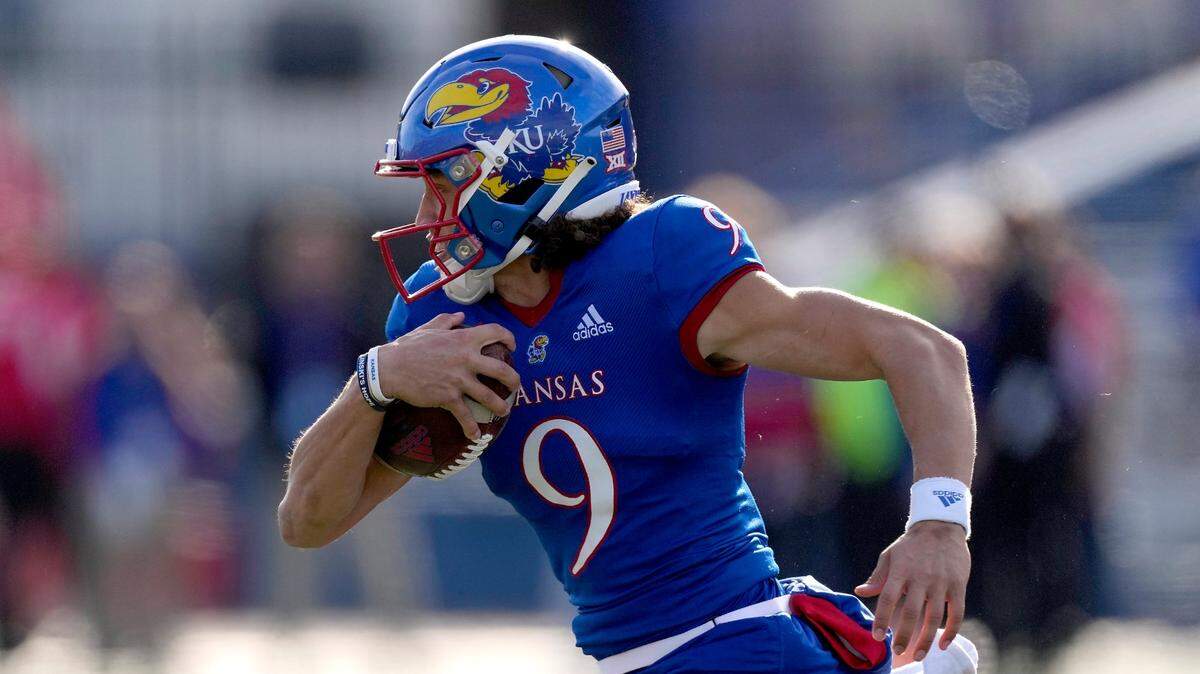 Kansas football quarterback Jason Bean during his redshirt-senior season in 2022.