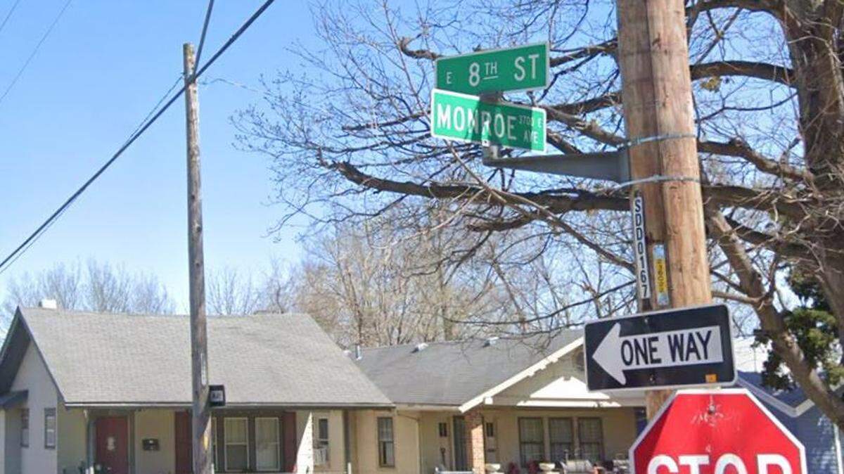 A shooting Sunday evening in the 3700 block of East 8th Street left one person dead and another wounded, Kansas City police said. A Google Maps street view image from April 2022 shows the general area.