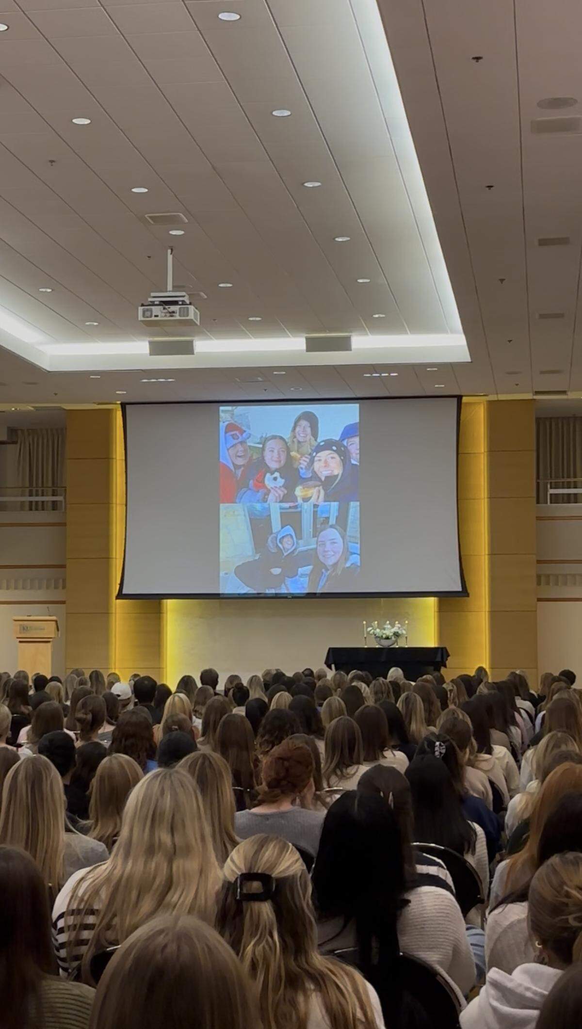 Hundreds gathered at the University of Kansas Wednesday evening to honor 20-year-old Elsa McGrain, who was struck and killed in Lawrence last Thursday.