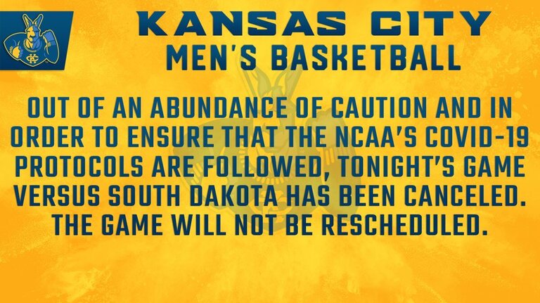 KC Roos announce cancellation of Saturday night game against South Dakota due to COVID