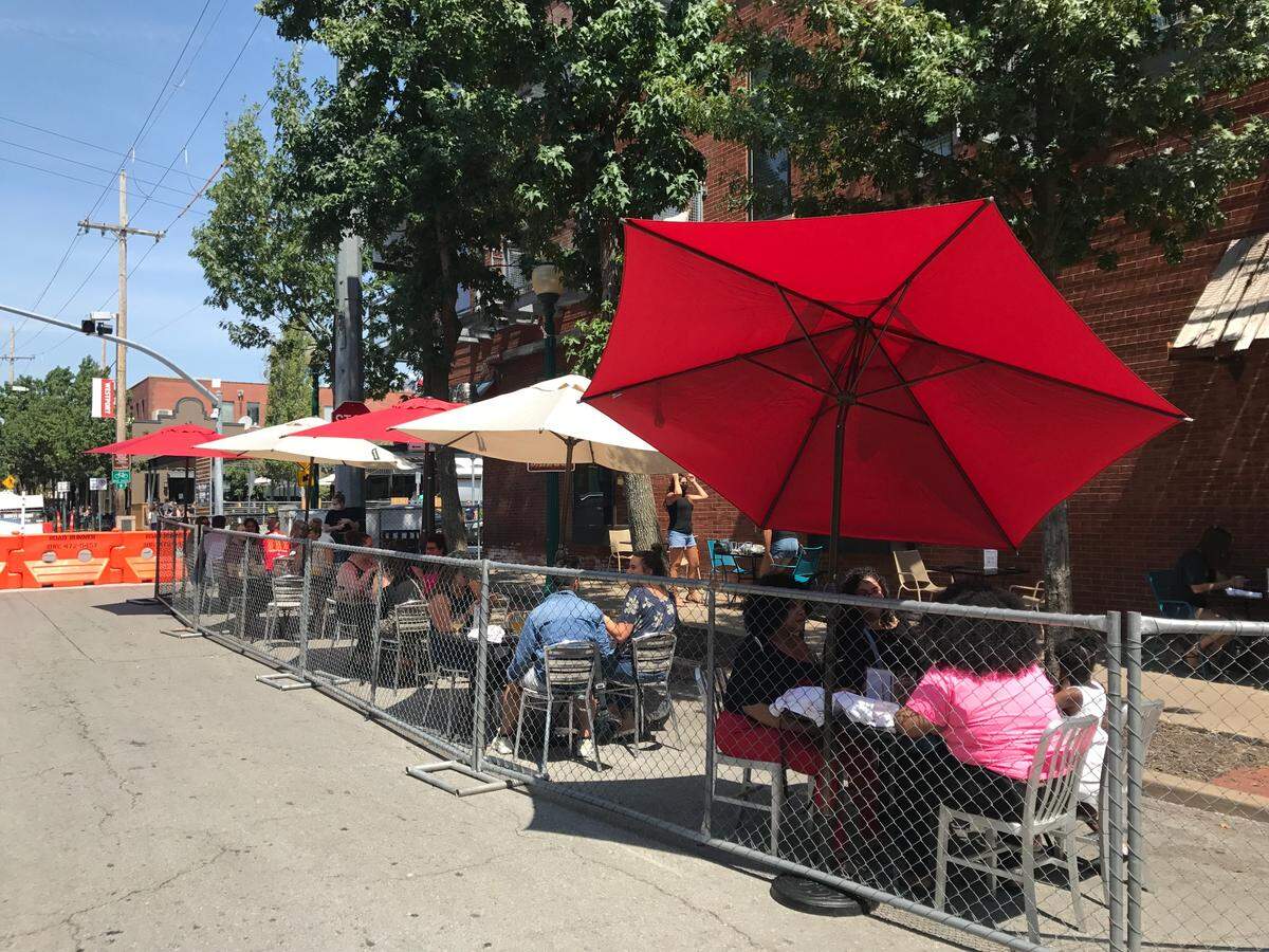 Customers of Beer Kitchen in Westport dined on its “street cafe” earlier this month.