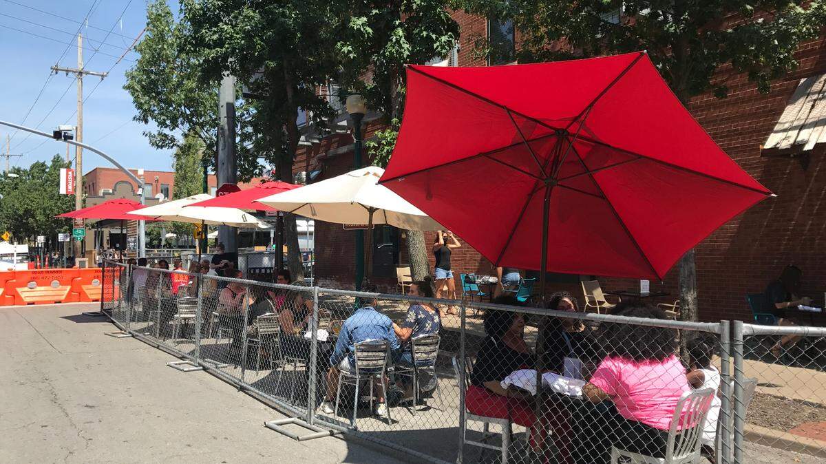 Customers of Beer Kitchen in Westport dined on its “street cafe” in 2020.