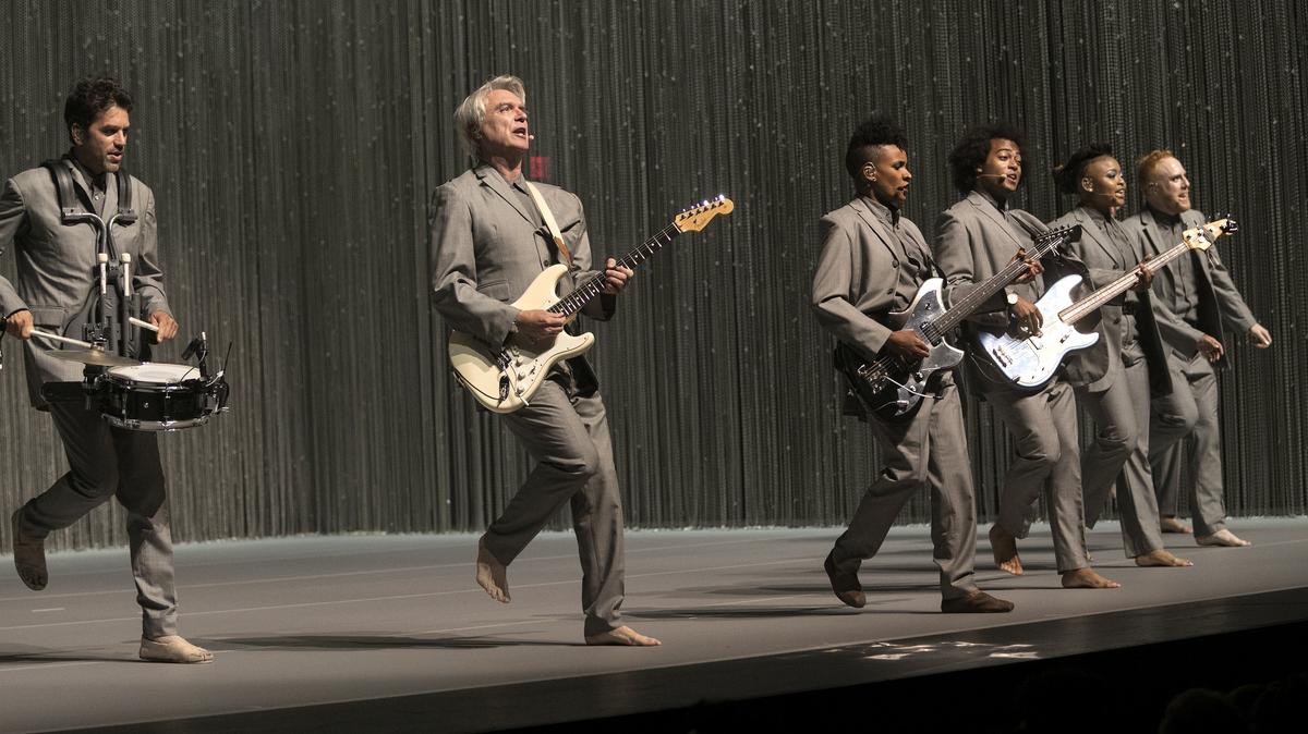 David Byrne (second from left) brought his American Utopia Tour to the Kauffman Center for the Performing Arts Thursday, June 7, 2018.