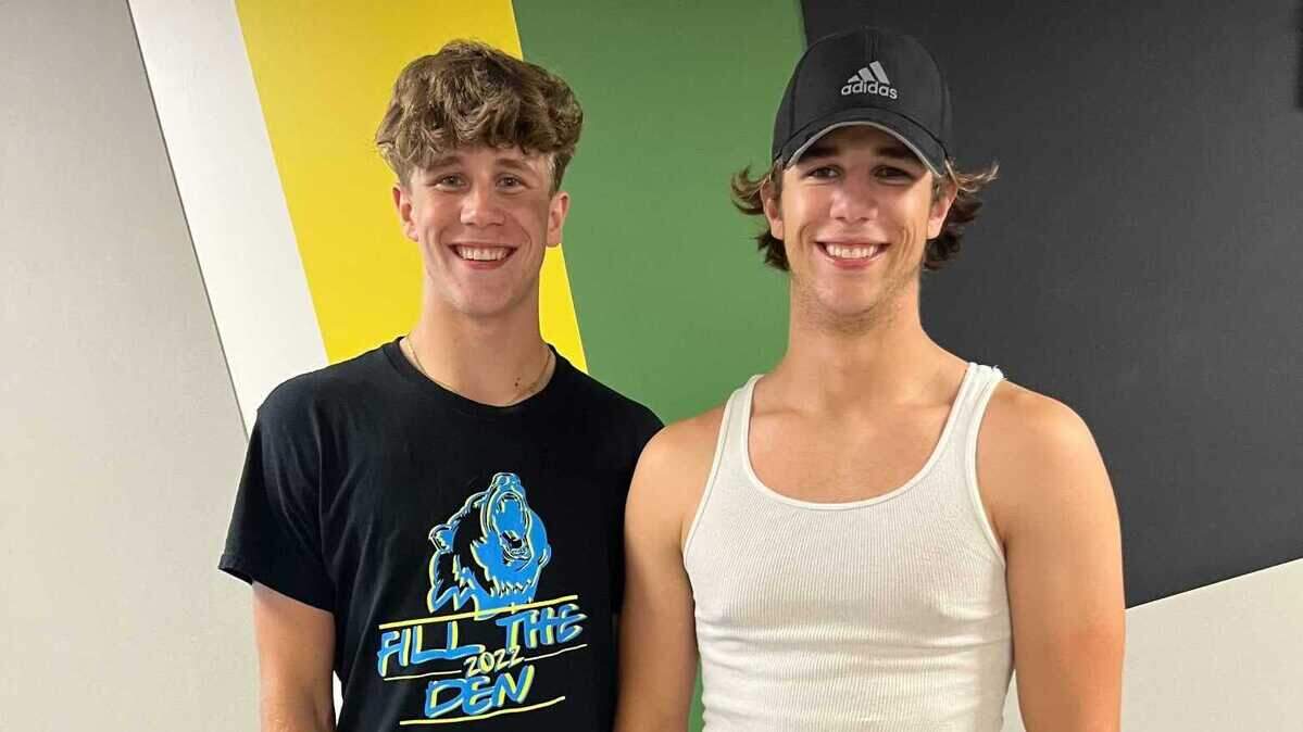 Dayne Herl (left) and Dawson Herl (right) pose for a photo as Dayne moves into Missouri Southern. The freshman is joining his older brother Dawson at college.
