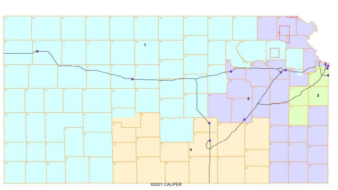 The Kansas Senate voted Friday to approve this congressional map.