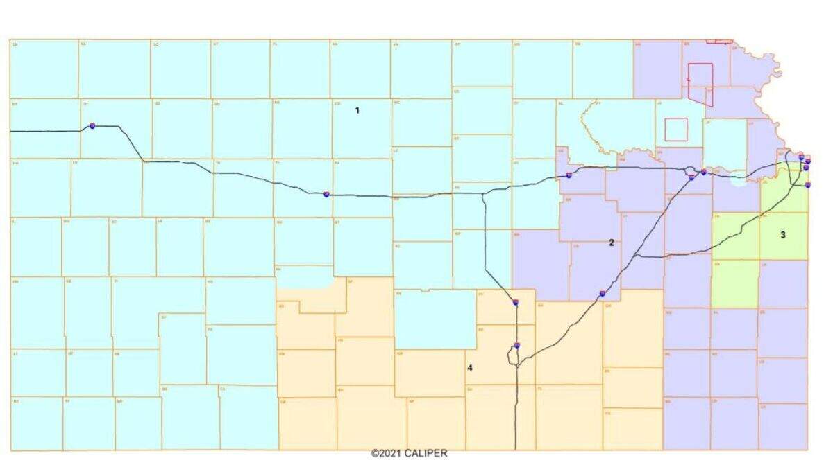 The Kansas Senate voted Friday to approve this congressional map.