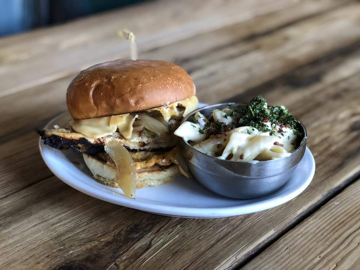 The chicken burger at Anton's Taproom.